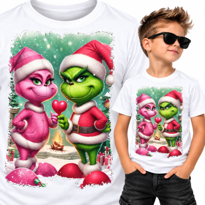 KOSZULKA DZIECIĘCA ŚWIĄTECZNA GRINCH LOVE 2